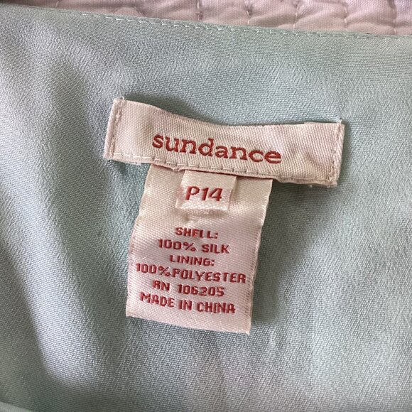 Sundance Floral Midi Dress100% Silk Size P14 In Pastel Green & Multicolor Print - Picture 3 of 16